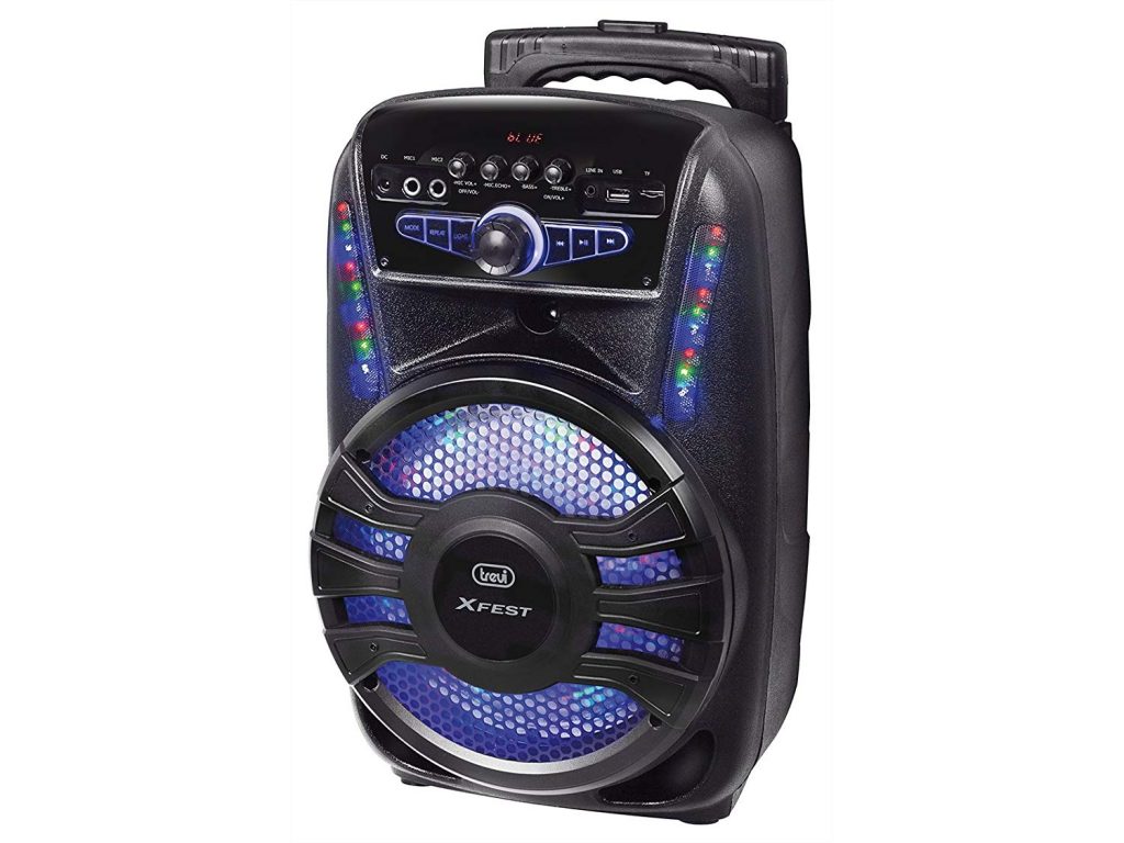  Trevi XFEST XF 450 Altoparlante Amplificato Portatile con Trolley, Mp3, USB, Bluetooth e Batteria Integrata, Karaoke Party Speaker con Microfono Incluso