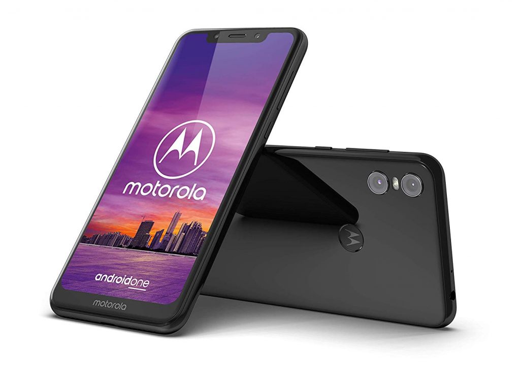 Motorola One, Smartphone Android Display 5,9” in 19:9, Dual Camera da 13Mp, 4/64 GB, Dual Sim, Cover protettiva inclusa, Colore Ceramic Black