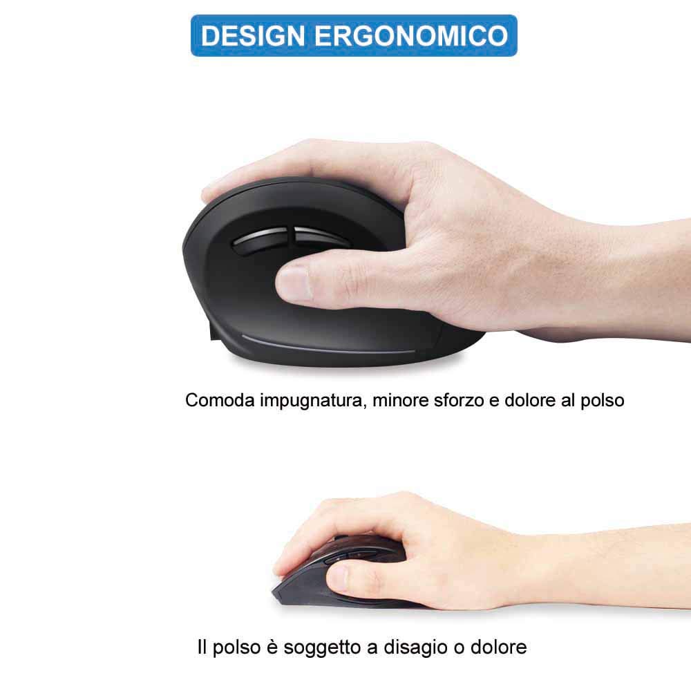 Mouse Verticale Ergonomico Wireless