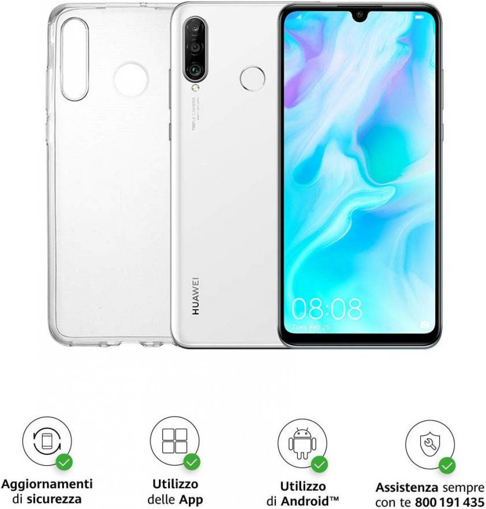 Huawei P30 Lite (White) Smartphone + cover