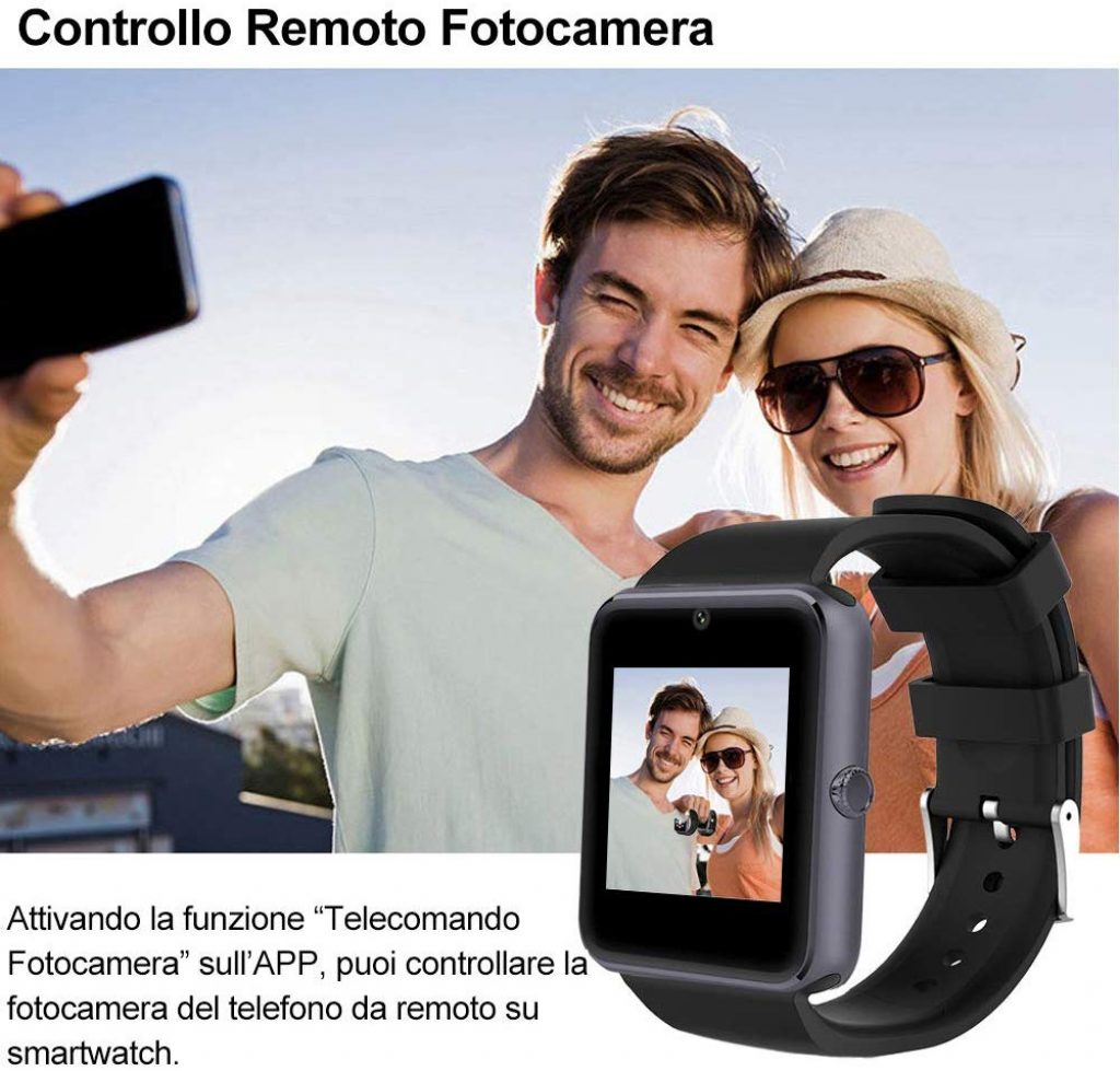 Smartwatch Telefono con SIM SD Fotocamera 