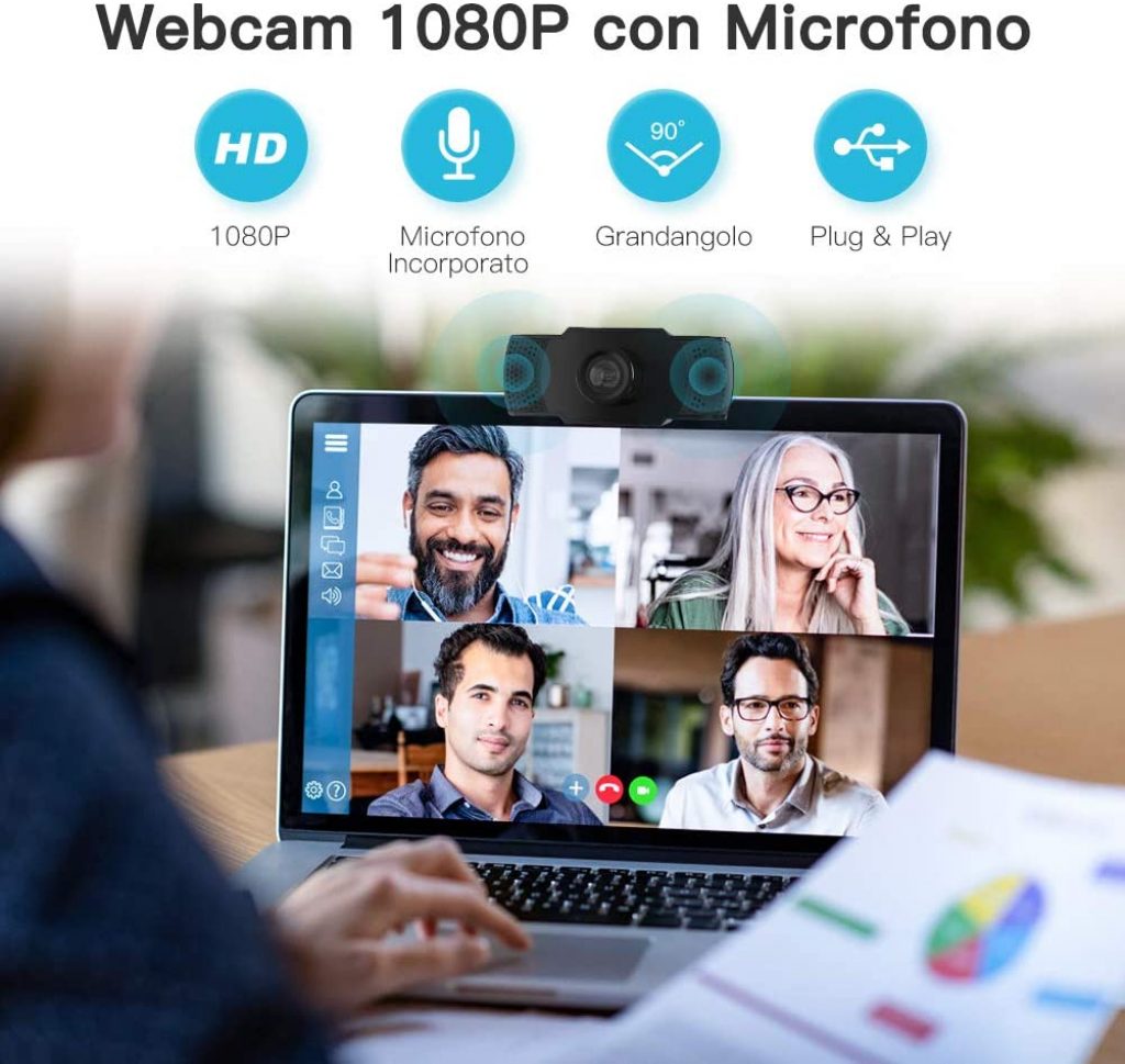 Webcam con Microfono per videochiamate e conferenze