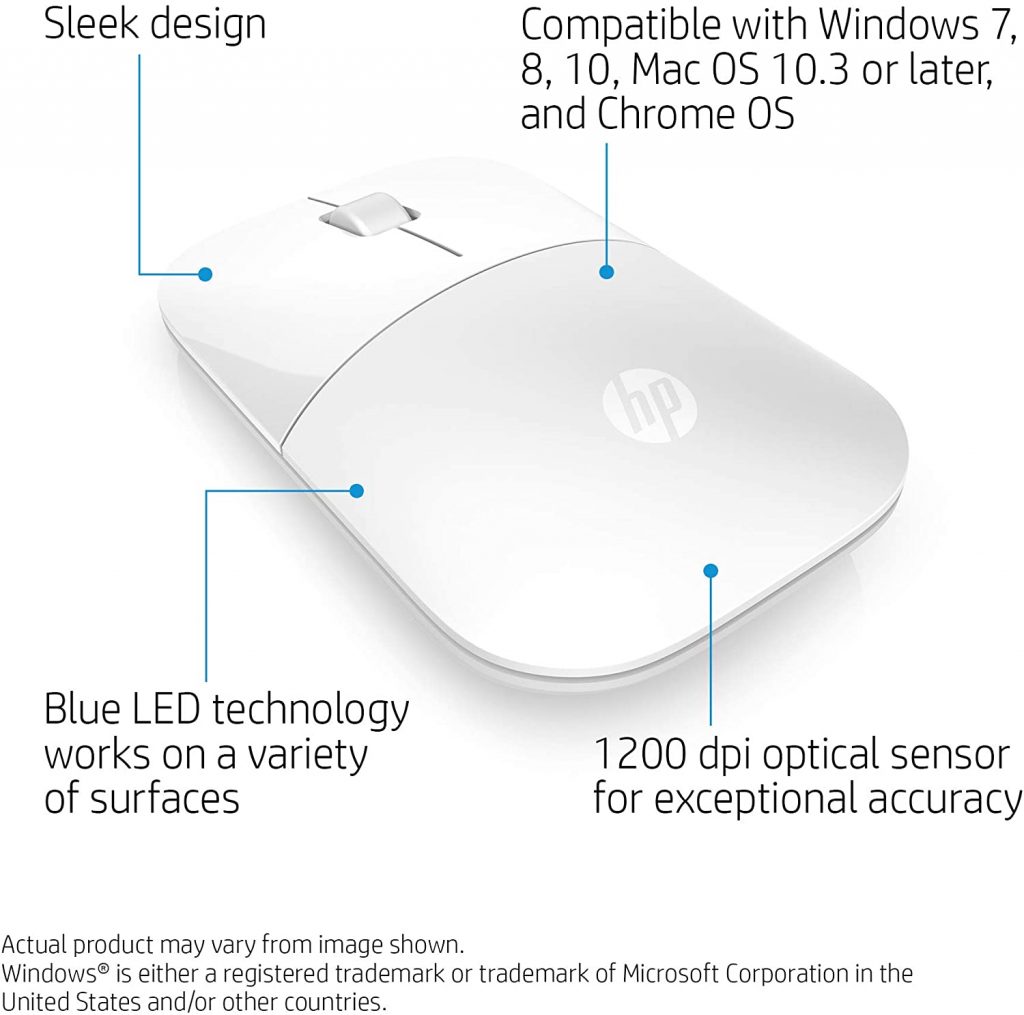 HP Z3700 Mouse Wireless Bianco