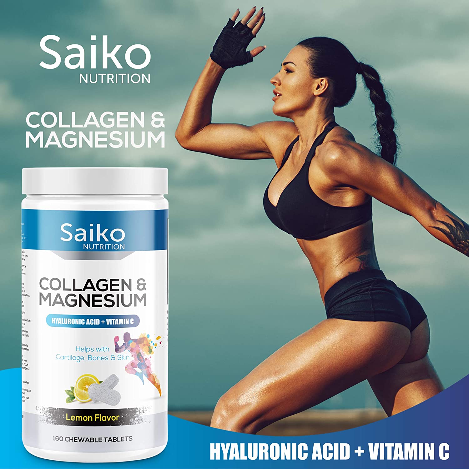 Collagene con Magnesio e Vitamina C - 160 Compresse