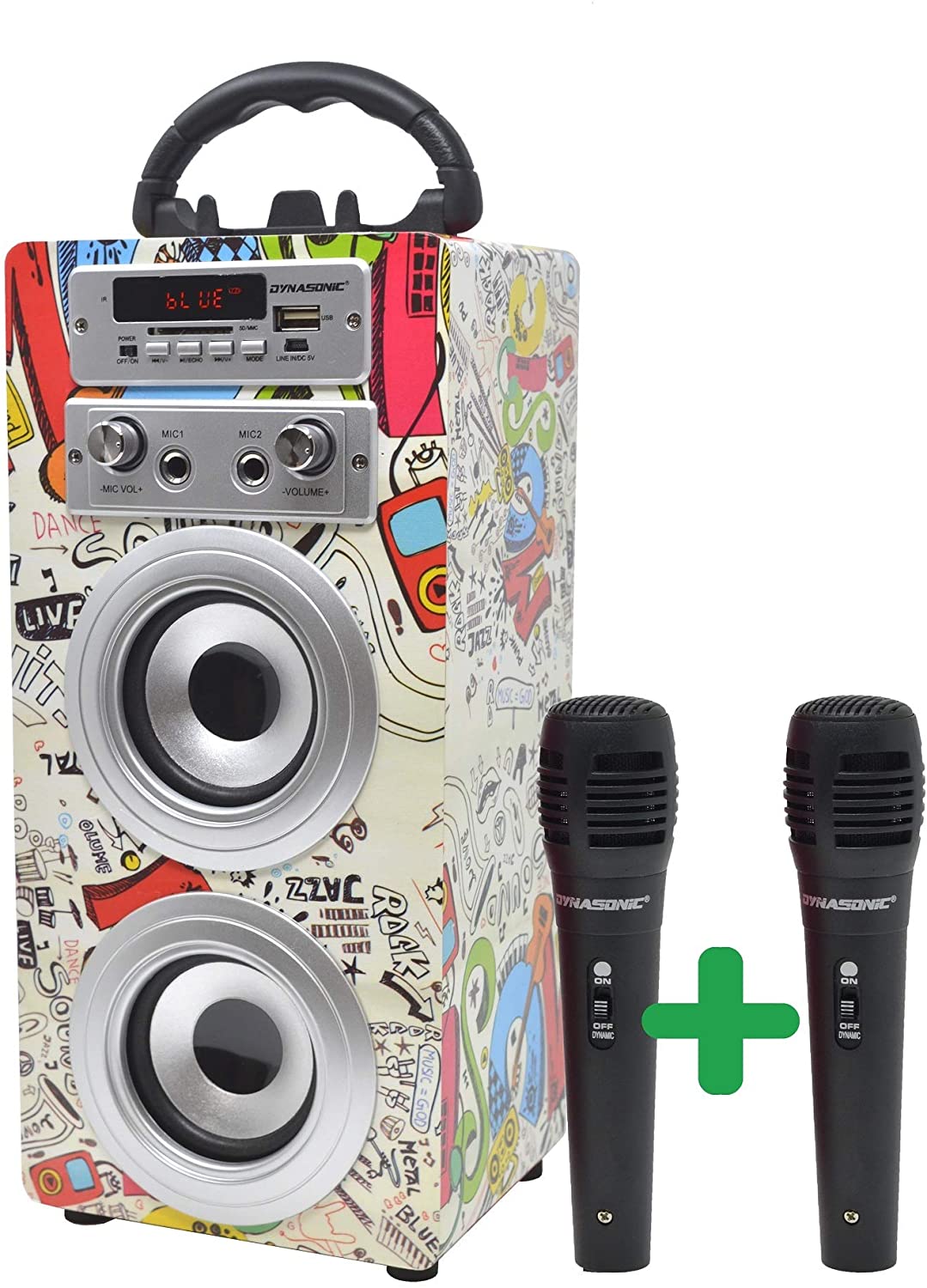 Altoparlante Bluetooth portatile Karaoke - microfoni inclusi