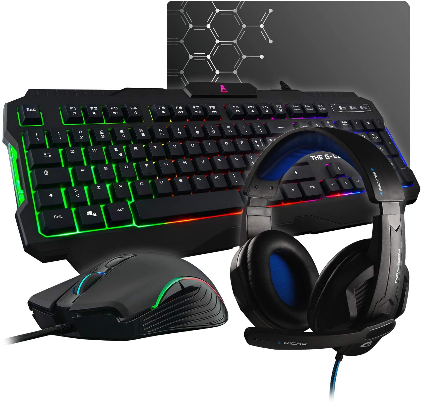 THE G-LAB Combo ARGON E - Pack Gaming 4 in 1