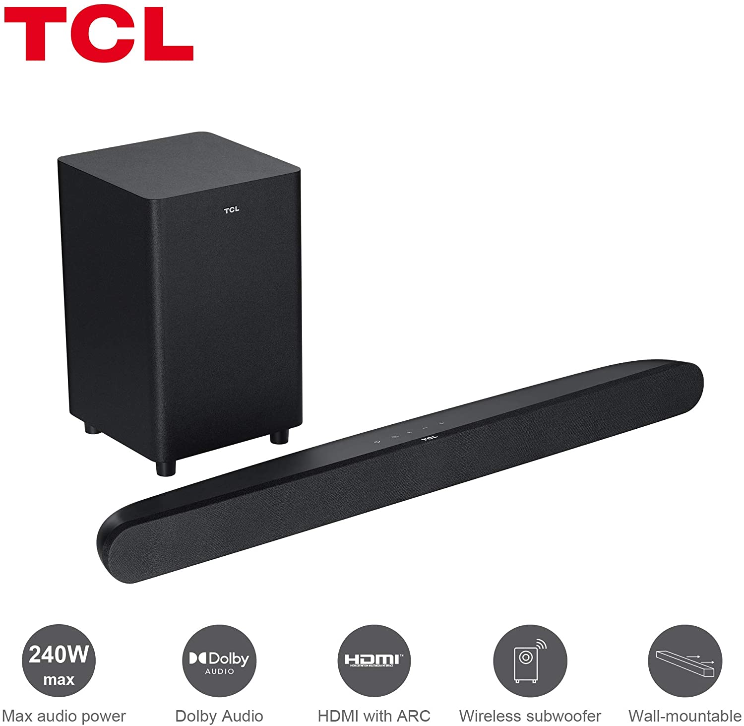 TCL Soundbar per TV con Subwoofer Wireless Bluetooth