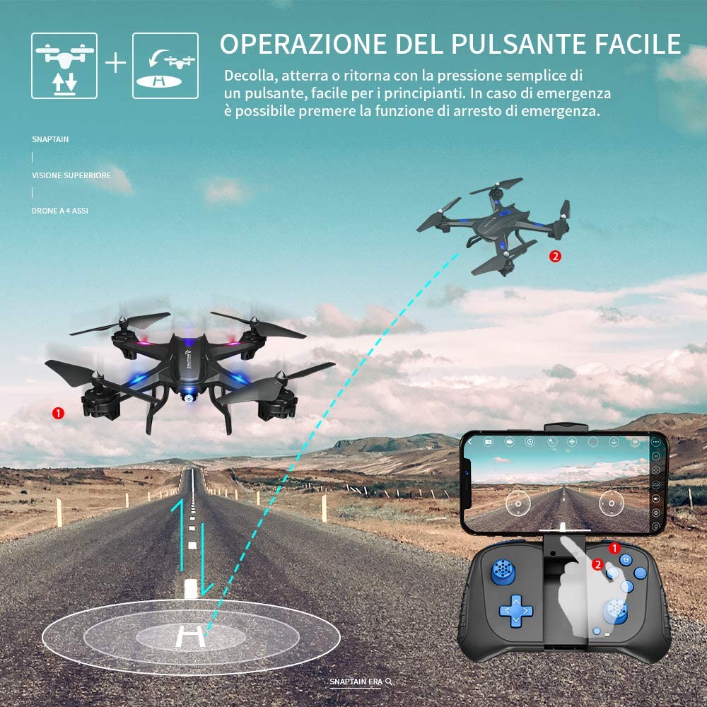 Drone con Telecamera HD FPV - Quadricottero WiFi