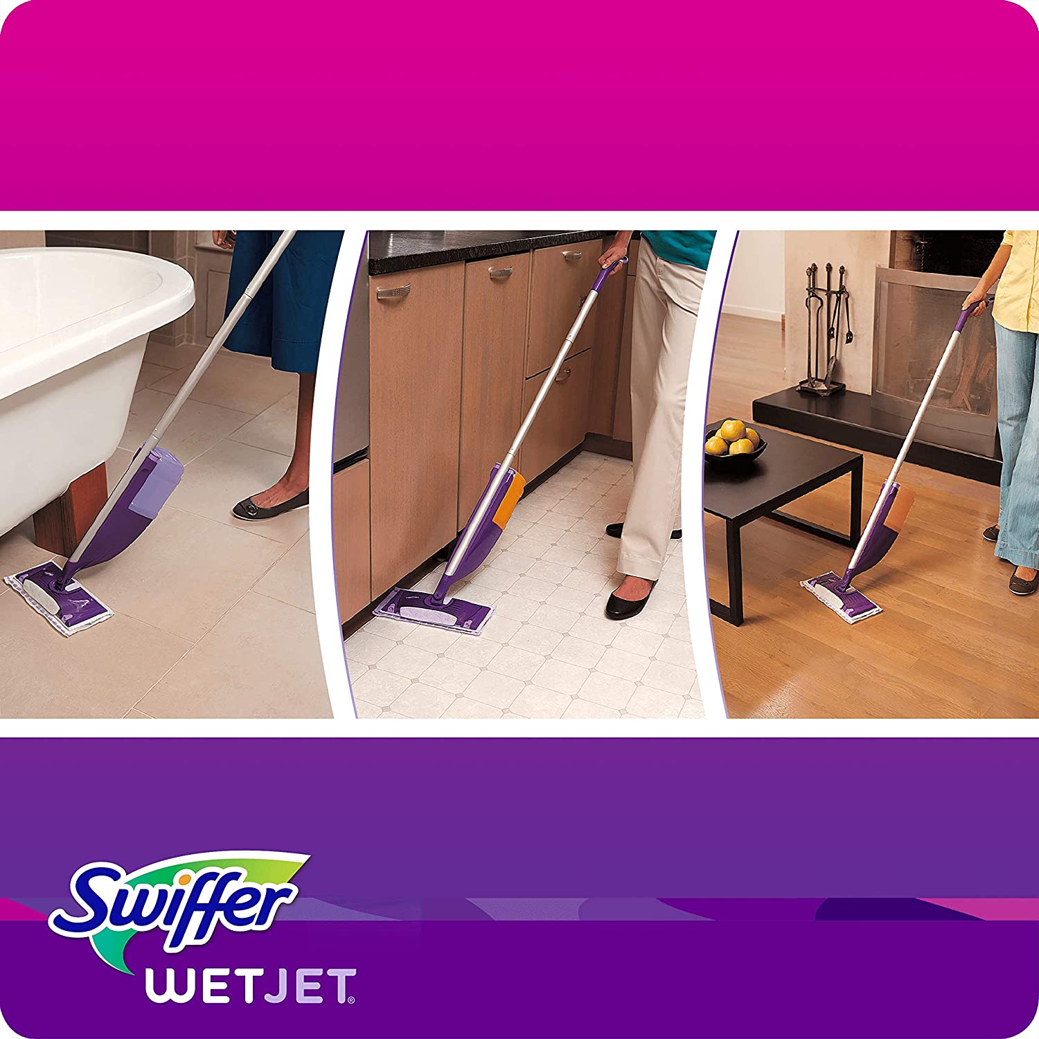 Swiffer WetJet Lavapavimenti + Soluzione Detergente e 5 Panni