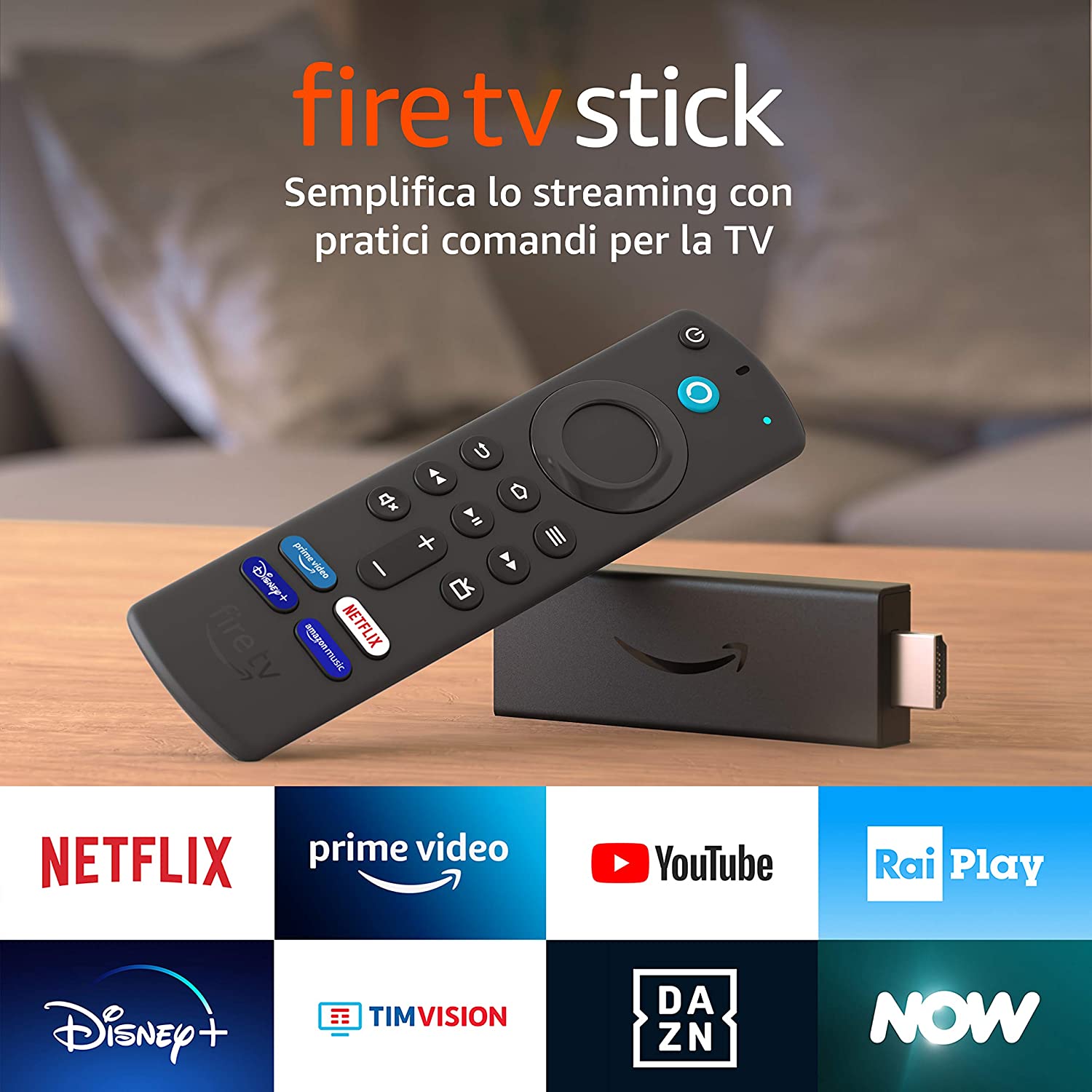 Fire TV Stick con telecomando vocale Alexa