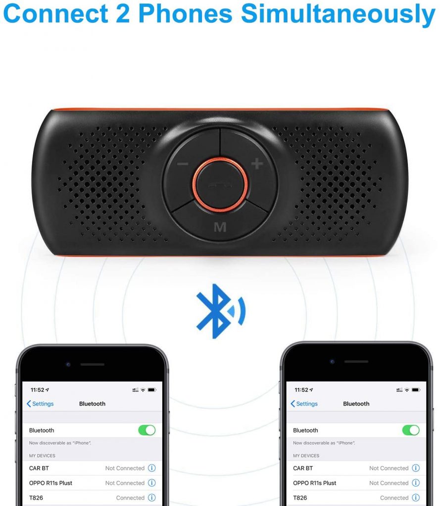 Aigoss Vivavoce Bluetooth per Auto Siri