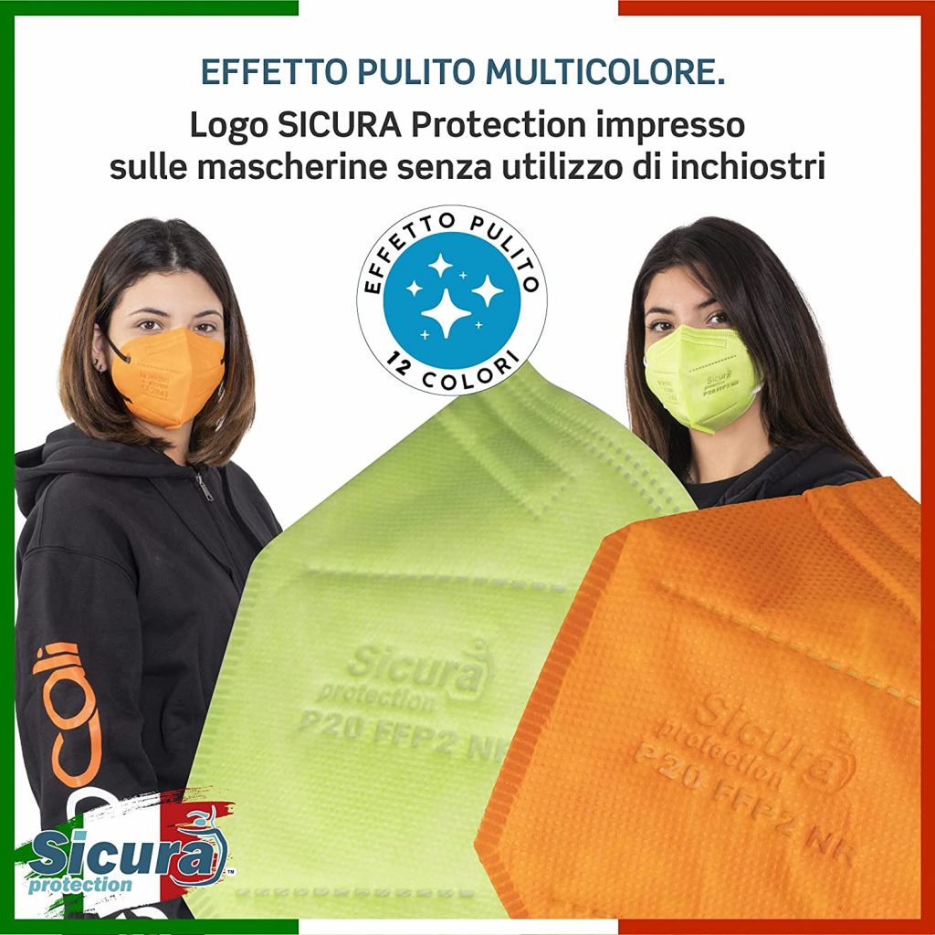 48 Mascherine FFP2 Certificate CE Colorate Made in Italy