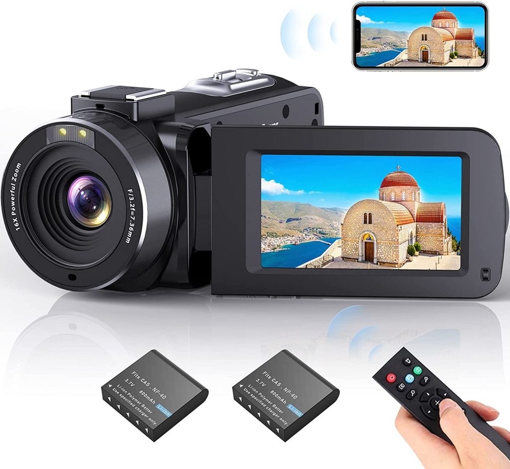 Videocamera Wi-Fi FHD Night Vision - 16X Zoom Digitale