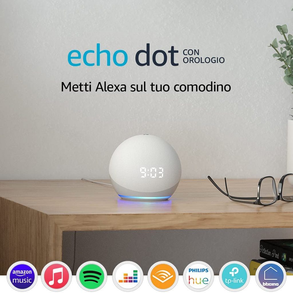 Echo Dot 4ª gen - Altoparlante intelligente con orologio