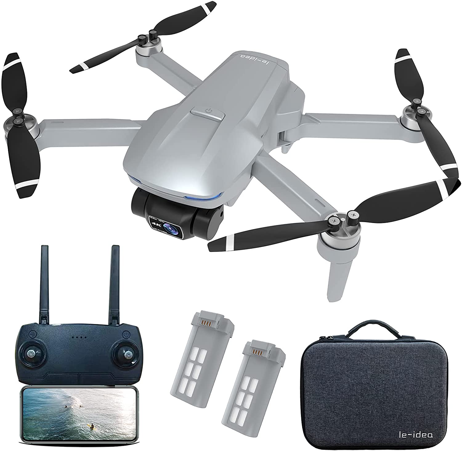 DEA37 Drone GPS professionale con fotocamera 4K