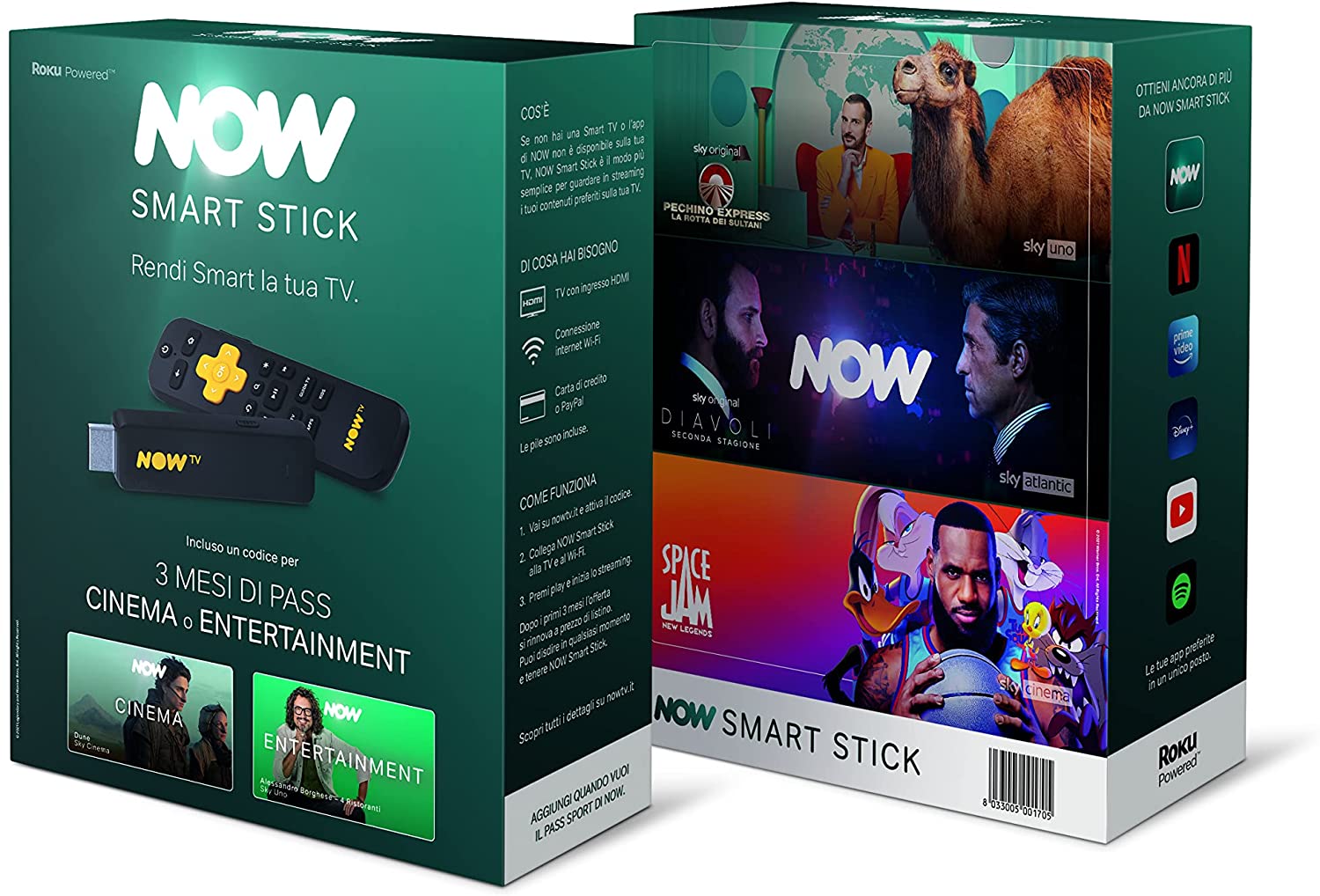 NOW Smart Stick + 3 mesi a scelta fra Cinema o Entertainment