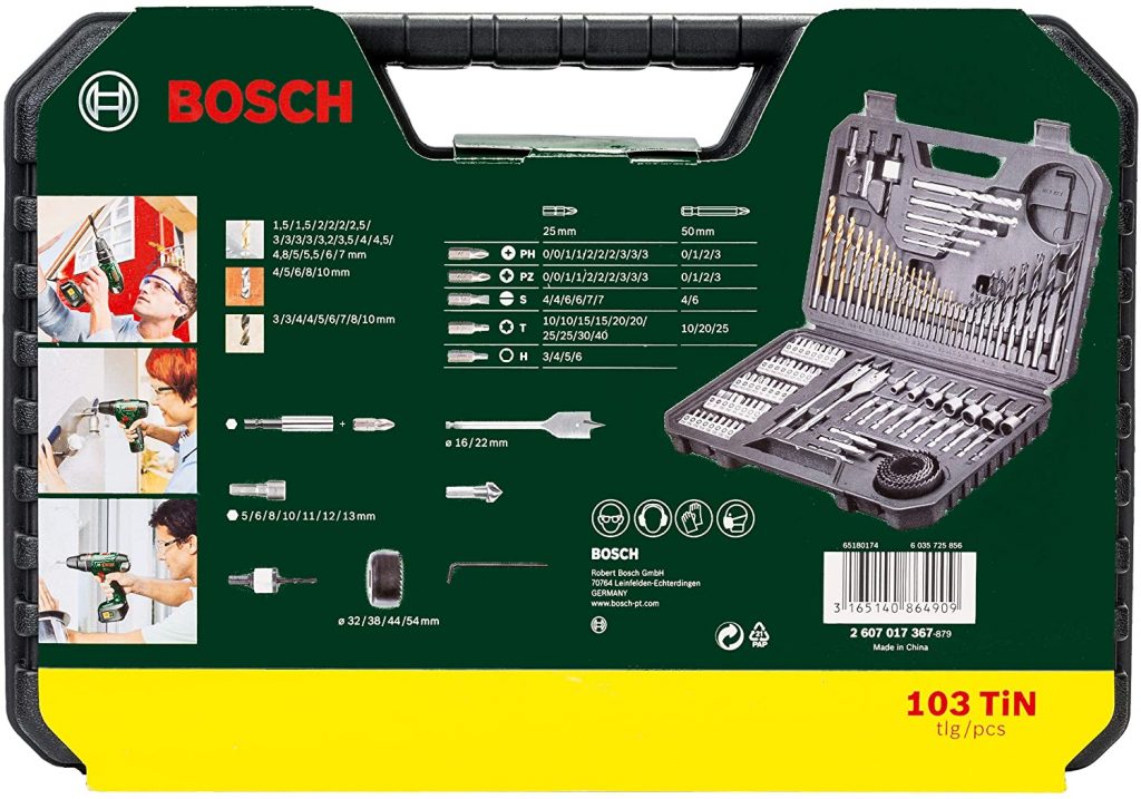 Bosch Set da 103 Pezzi di Punte e Bit V-Line in Titanio