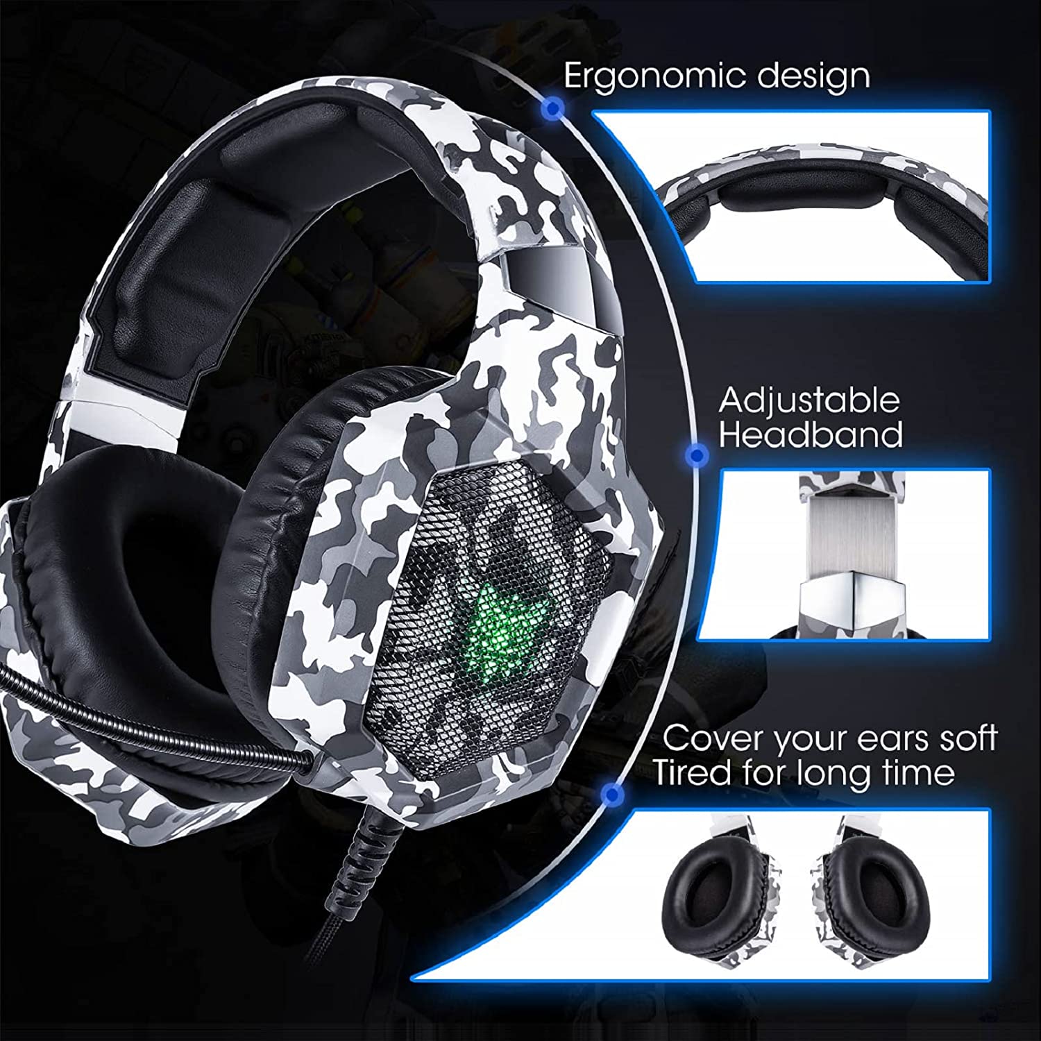 MACTREM Cuffie Gaming Over Ear con Microfono