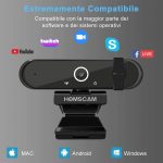 HOMSCAM Webcam per PC - Microfono e Autofocus