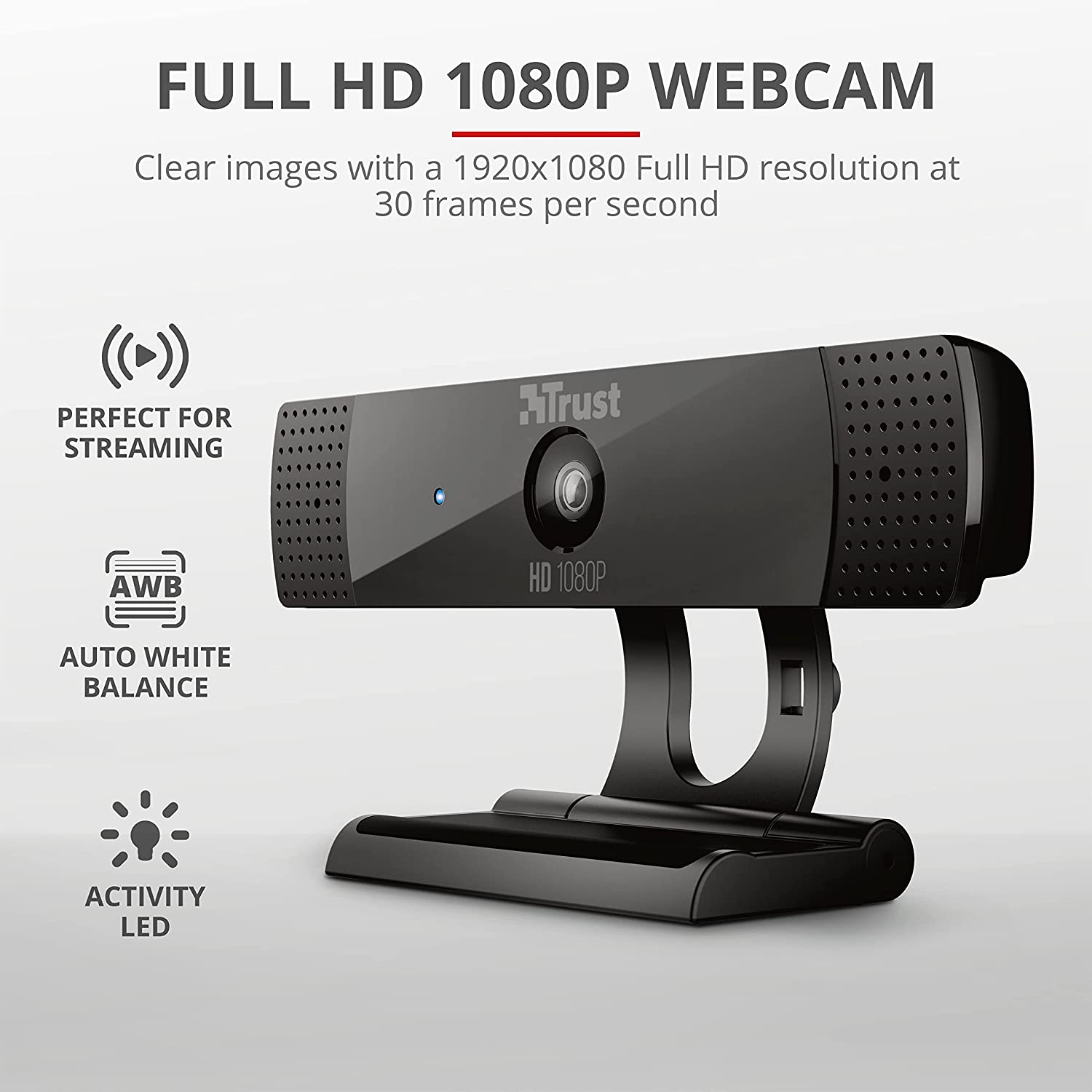 Trust GXT 1160 Vero - Webcam Full HD con Microfon