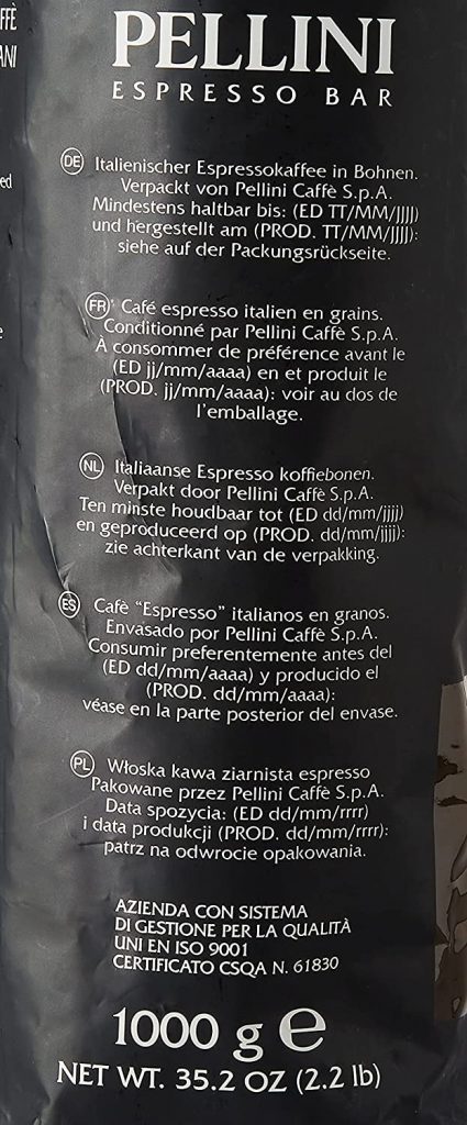 Pellini Caffè in grani Pellini Espresso Bar N.82 Vivace 1 kg 