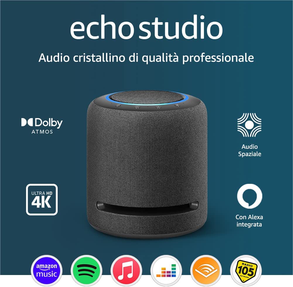 Echo Studio - Altoparlante Dolby Atmos e Alexa Antracite