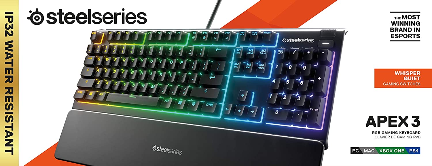 SteelSeries Apex 3 TKL - tastiera Illuminazione RGB