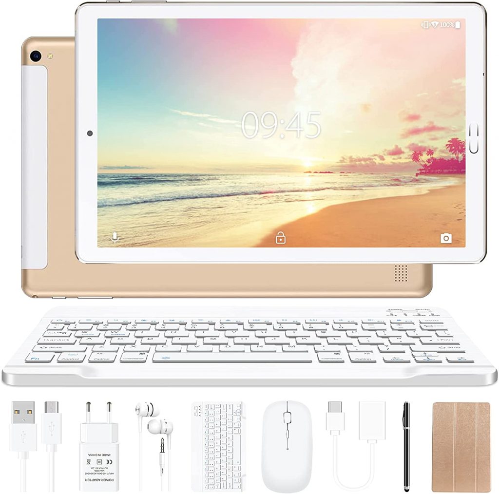 Tablet 10" Android 11 + Tastiera Mouse e Custodia