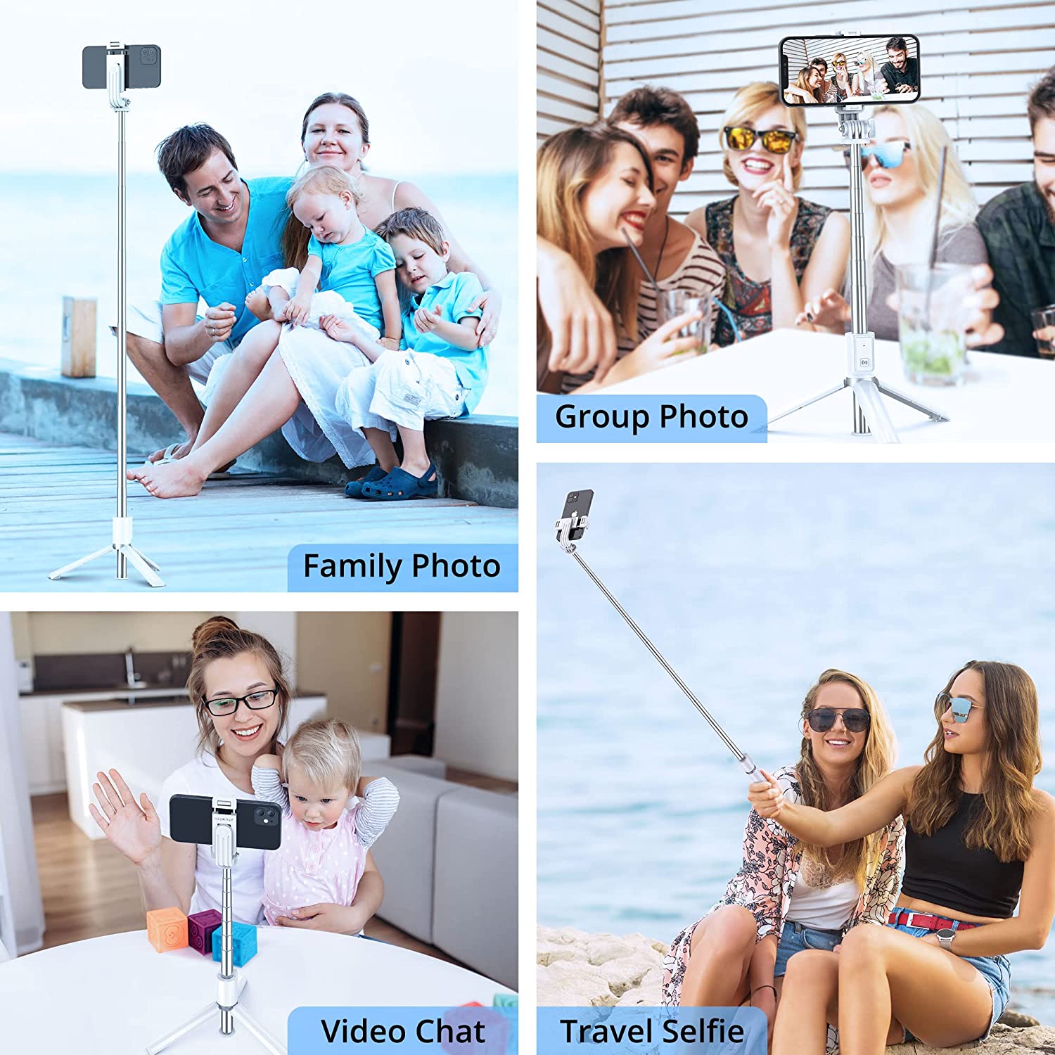 Bastone Selfie Estensibile con Treppiede e Telecomando