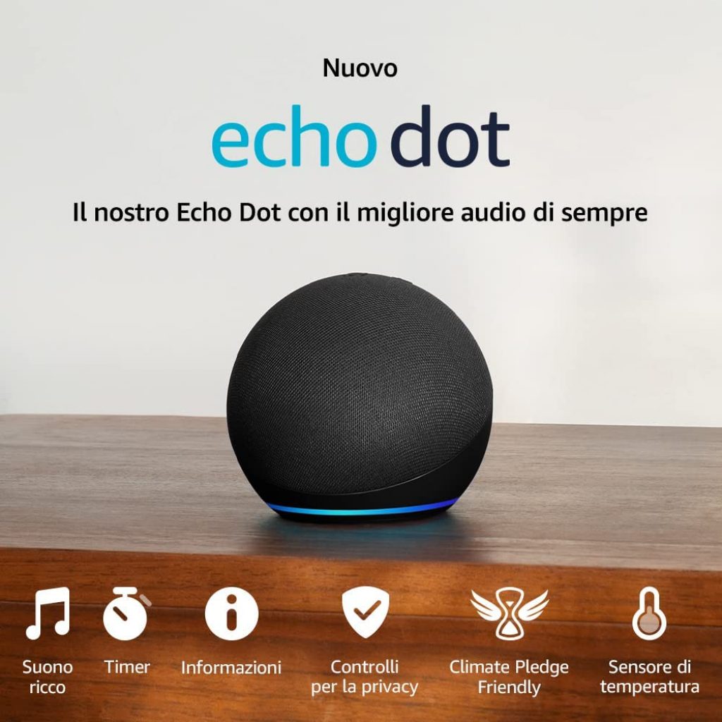 Nuovo Echo Dot (5ª gen) Altoparlante intelligente con Alexa