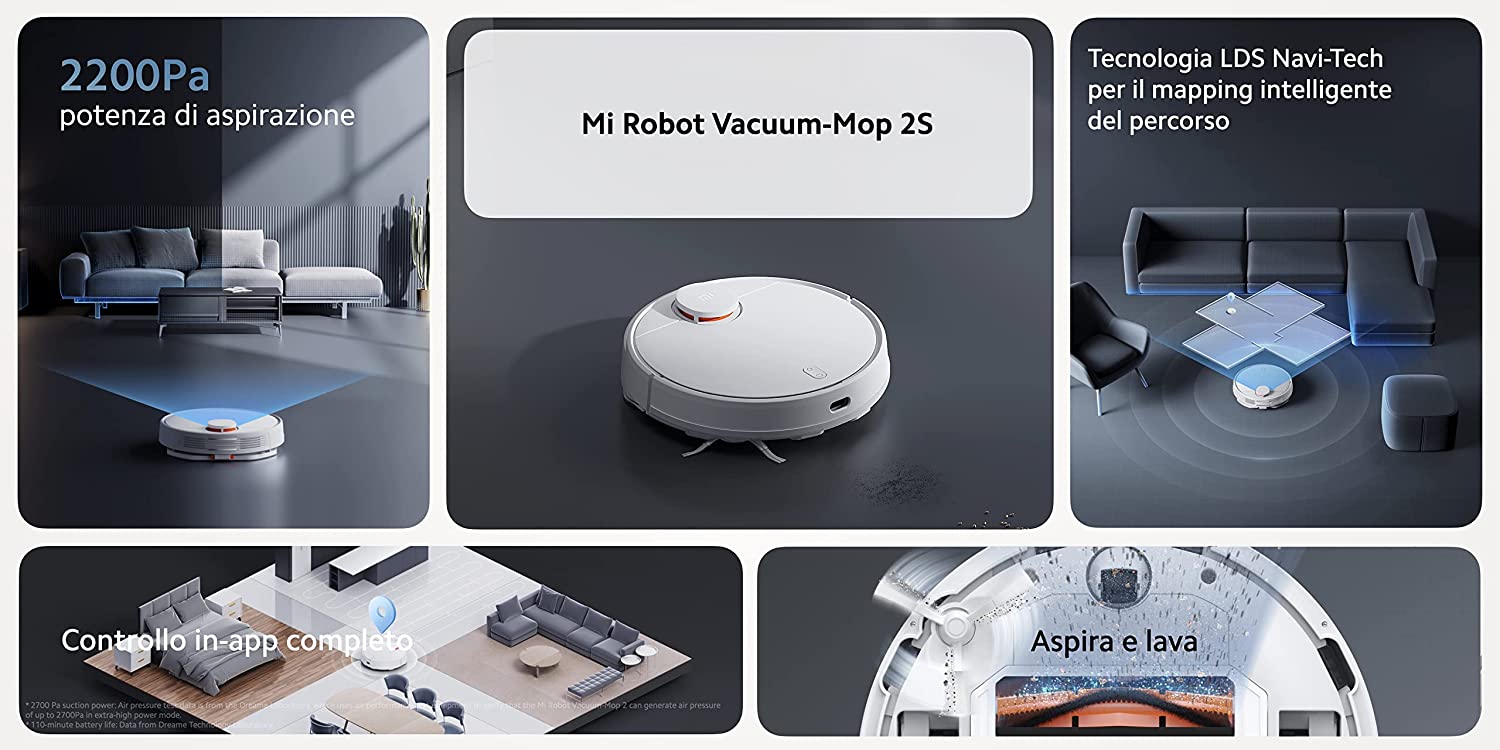 Xiaomi Mi Vacuum-Mop 2S - Robot Aspira/Lavapavimenti