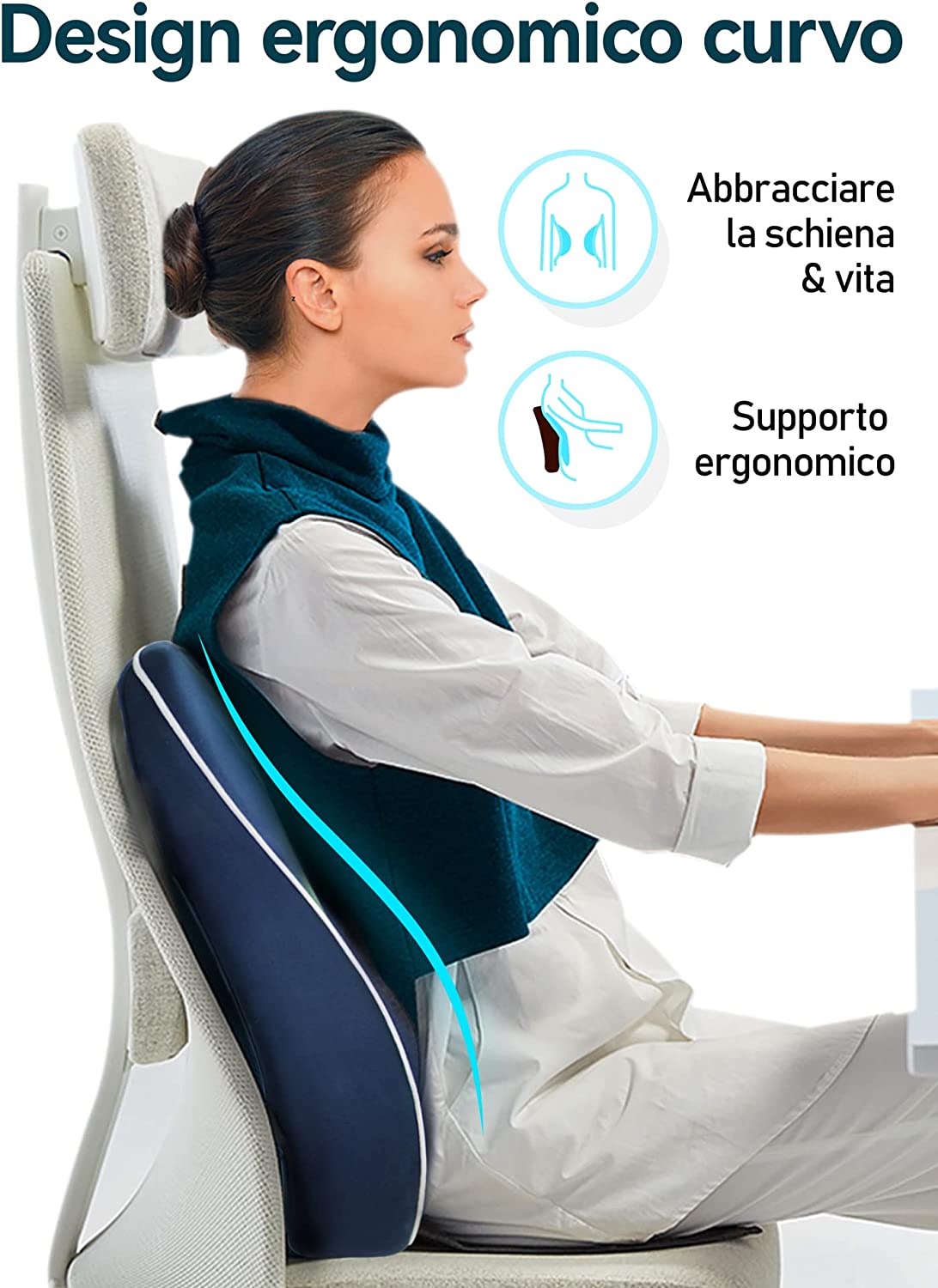 Cuscino di supporto lombare ergonomico