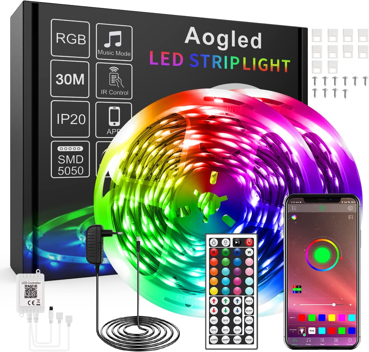 Striscia LED 30M RGB Dimmerabile + Telecomando