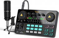 Interfaccia audio con mixer DJ e scheda audio + microfono